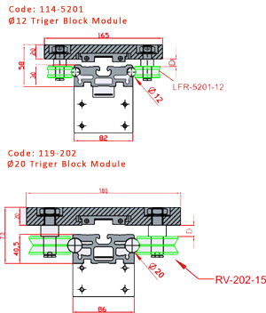 Ø12 Ø20 Timing Compact Module Technical Drawing