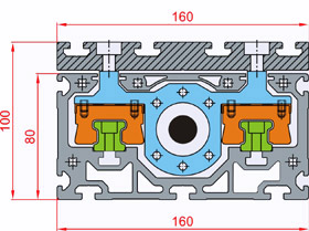 80x160 Linear Compact Module With Ballscrew Drawing