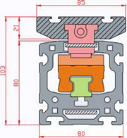 80x80 Belt Driven Linear Compact Module Drawing