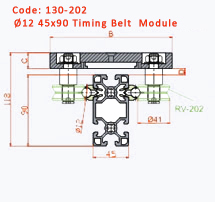Roller Timing Module 45x90 Drawing