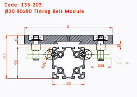Roller Timing Module 90x90 Drawing