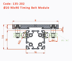 Roller Timing Module 90x90 Drawing