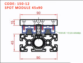 Spot Module 45x90 Drawing