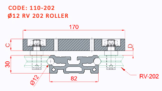 Rolled Block Guiding Ø12 Drawing