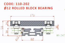 Rolled Block Guiding Ø12 Drawing