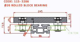 Rolled Block Guiding Ø20 Drawing