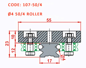 Rolled Block Guiding Ø4 Drawing