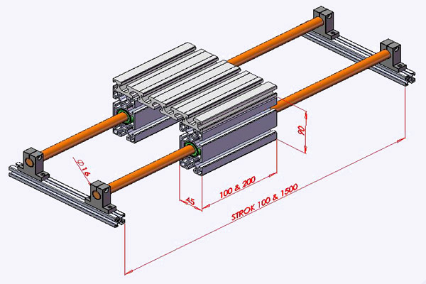 Guiding of Inside the Profile 45x90 Single Miles Schematic