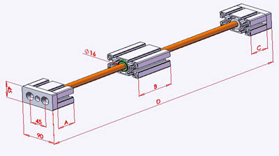 Guiding of Inside the Profile 45x90 Single Miles Schematic