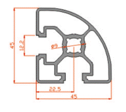 45x45_Radius_Aluminium_Profile_Drawing